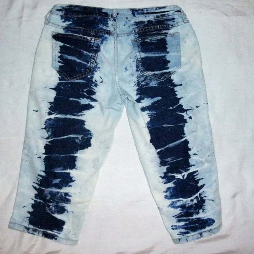 Tie Dye Capris Jeans Sz 7 - Picture 3 of 7